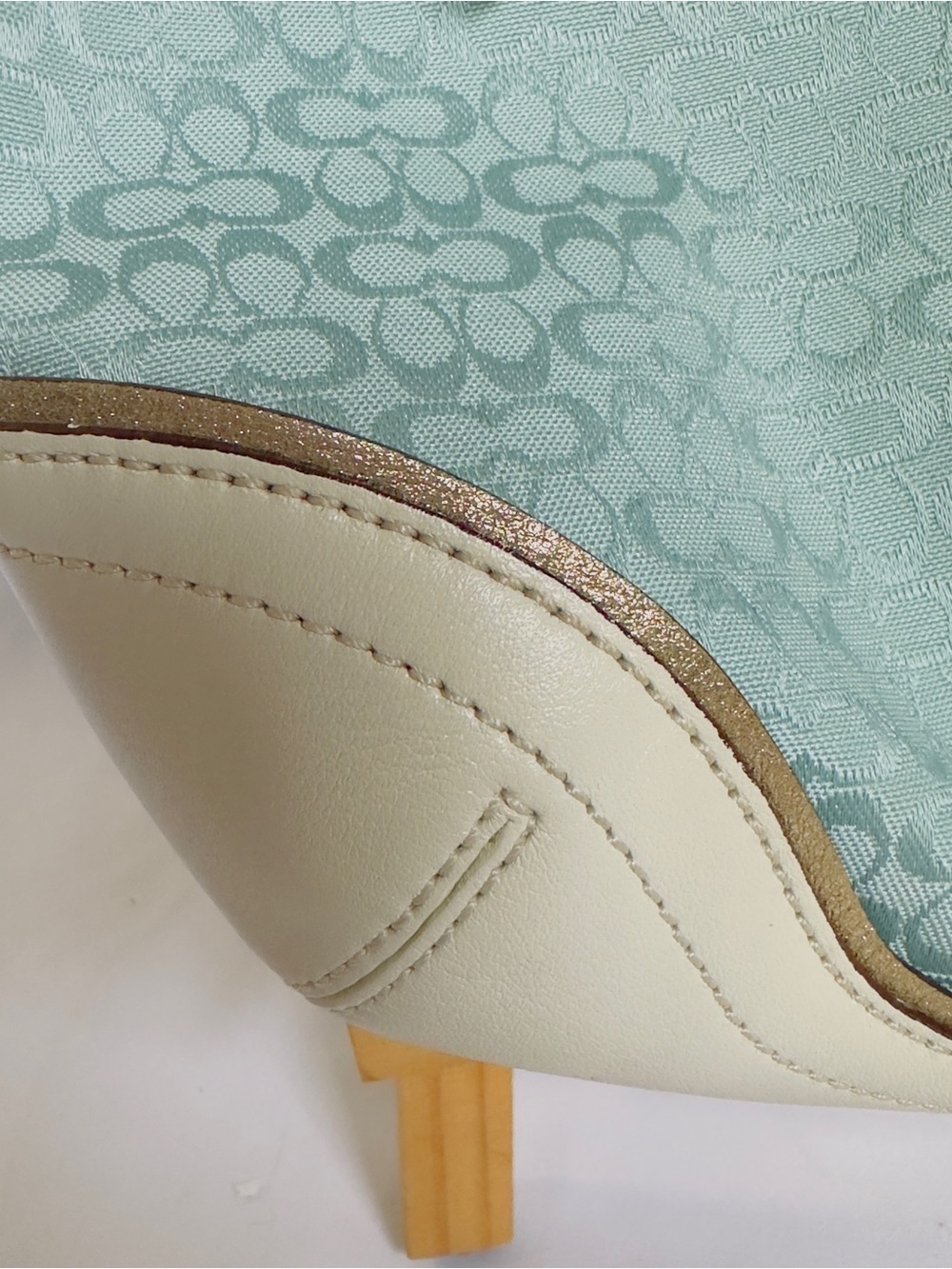 Vtg Coach Y2K Mini Hobo Periwinkle Blue Signature Canvas Shoulder Bag H04J-1455 - Picture 2 of 16